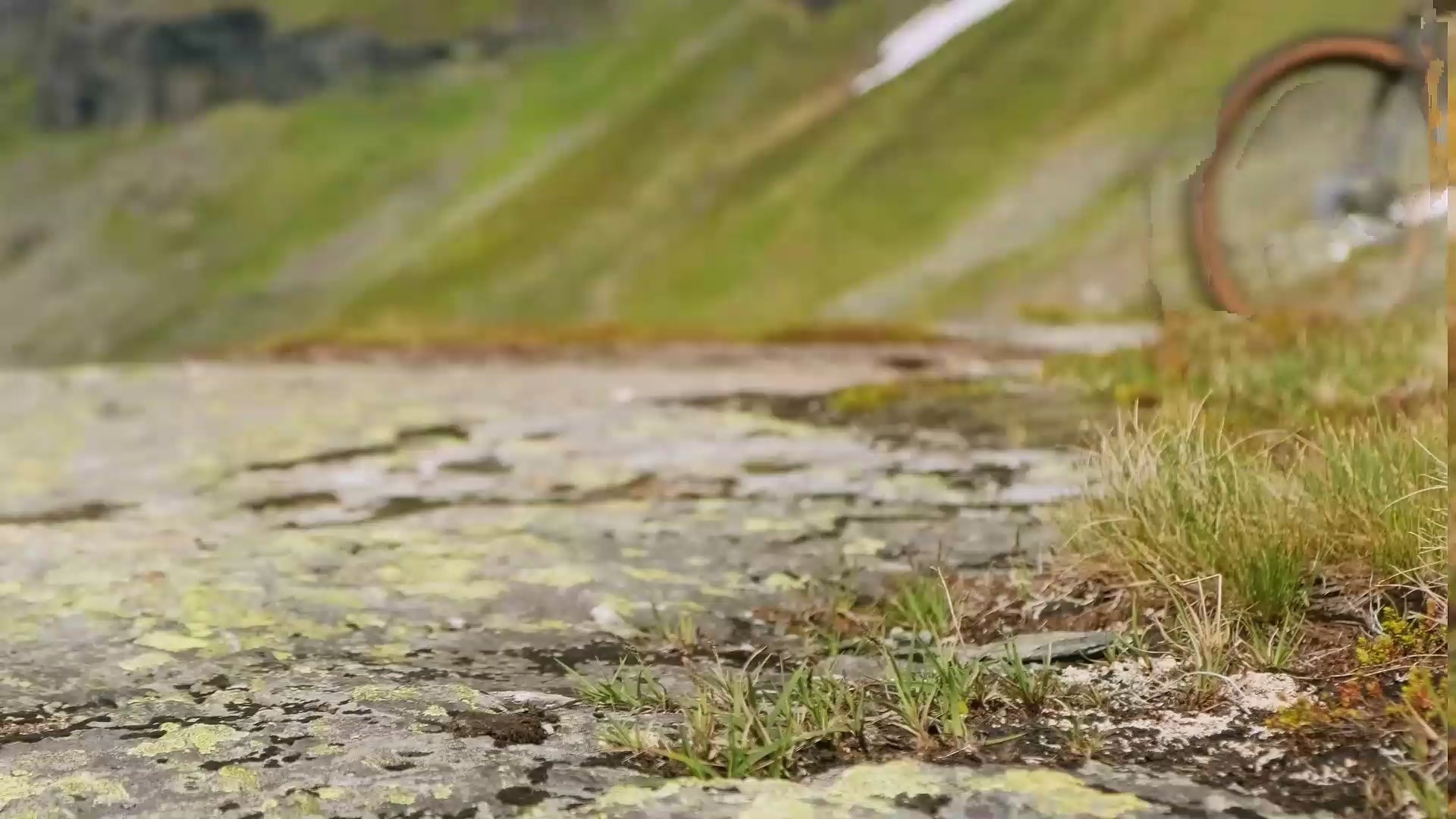 Zwei Männer bei einer E-Mountainbike-Tour mit ihren Fischer MTB Montis E-Bikes vor einer Bergkulisse mit blauem Bergsee